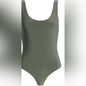Leith Sleeveless Green Bodysuit.